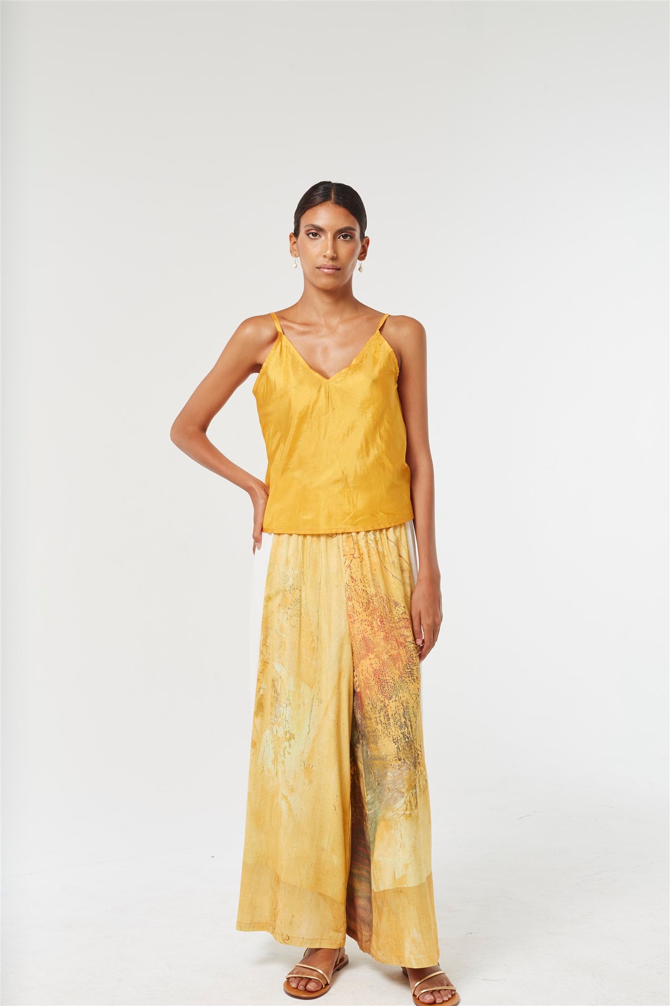 Linen Wide Leg Pants - Chantilly