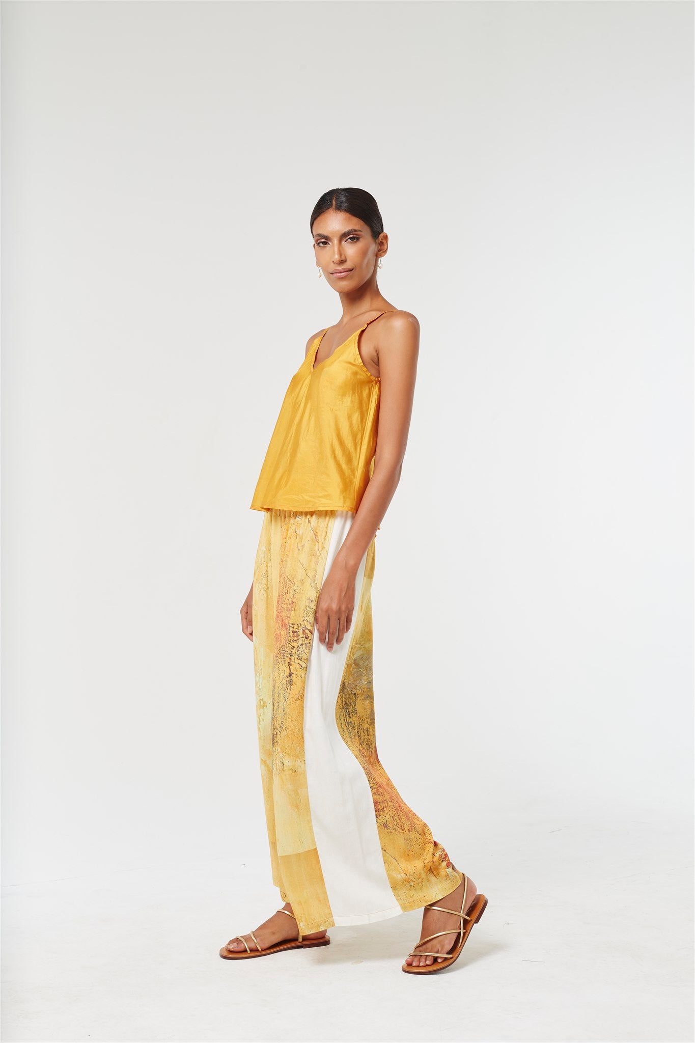 Linen Wide Leg Pants - Chantilly