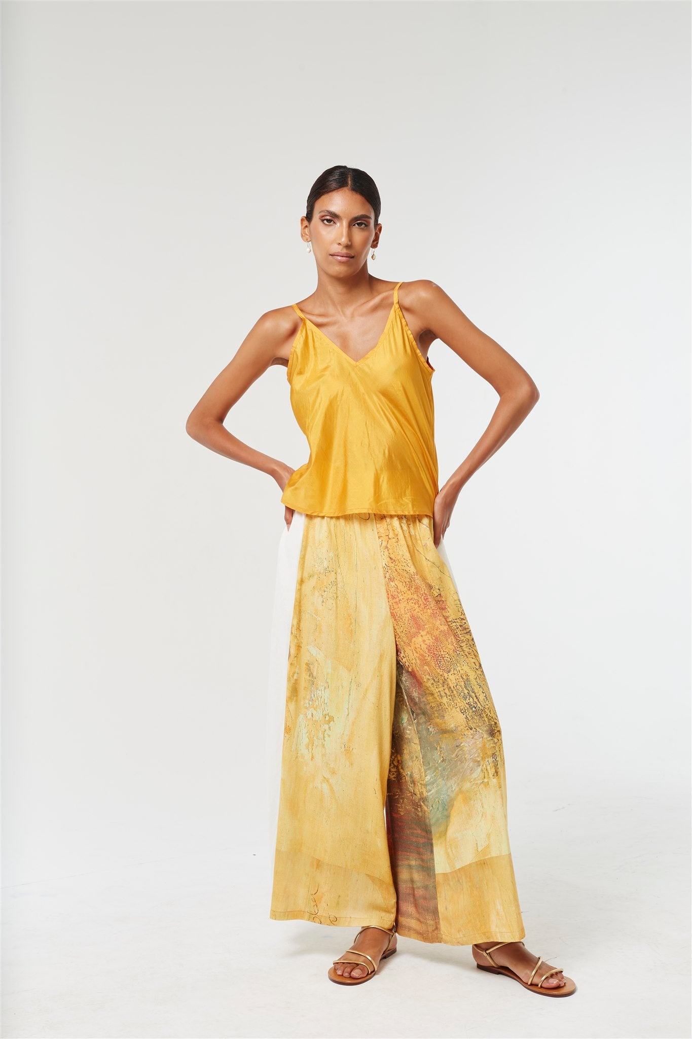 Linen Wide Leg Pants - Chantilly