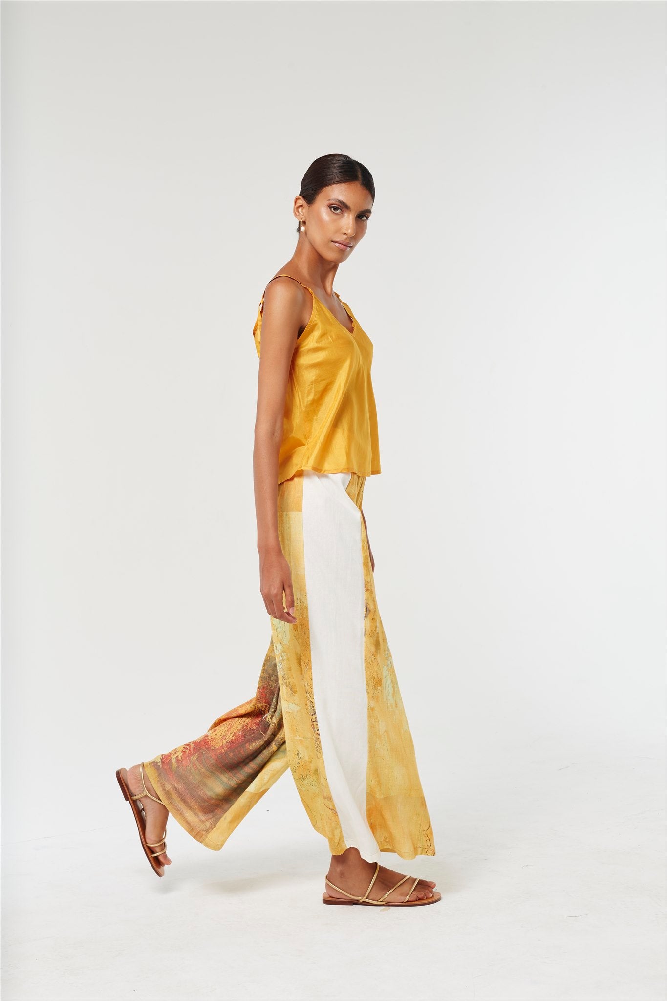 Linen Wide Leg Pants - Chantilly