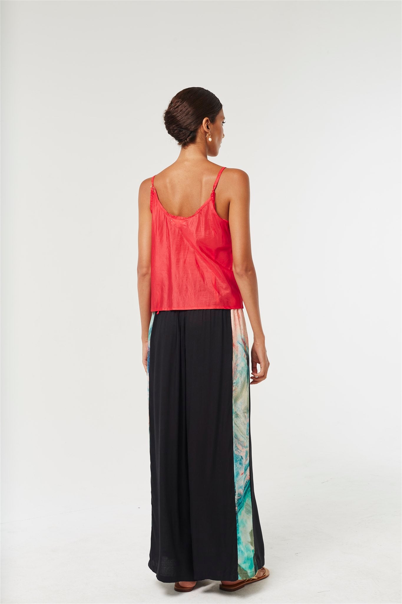 Wide Leg Pants - Black/Lotus