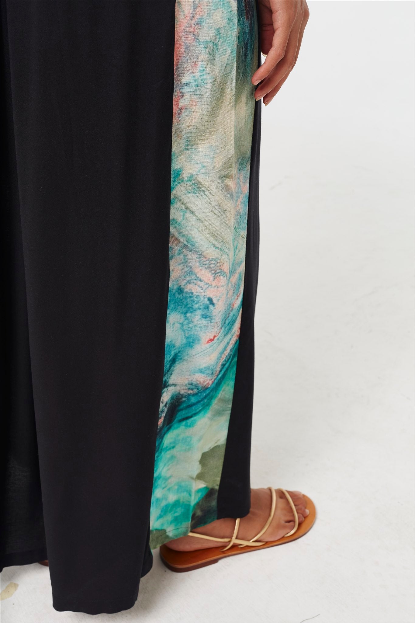 Wide Leg Pants - Black/Lotus