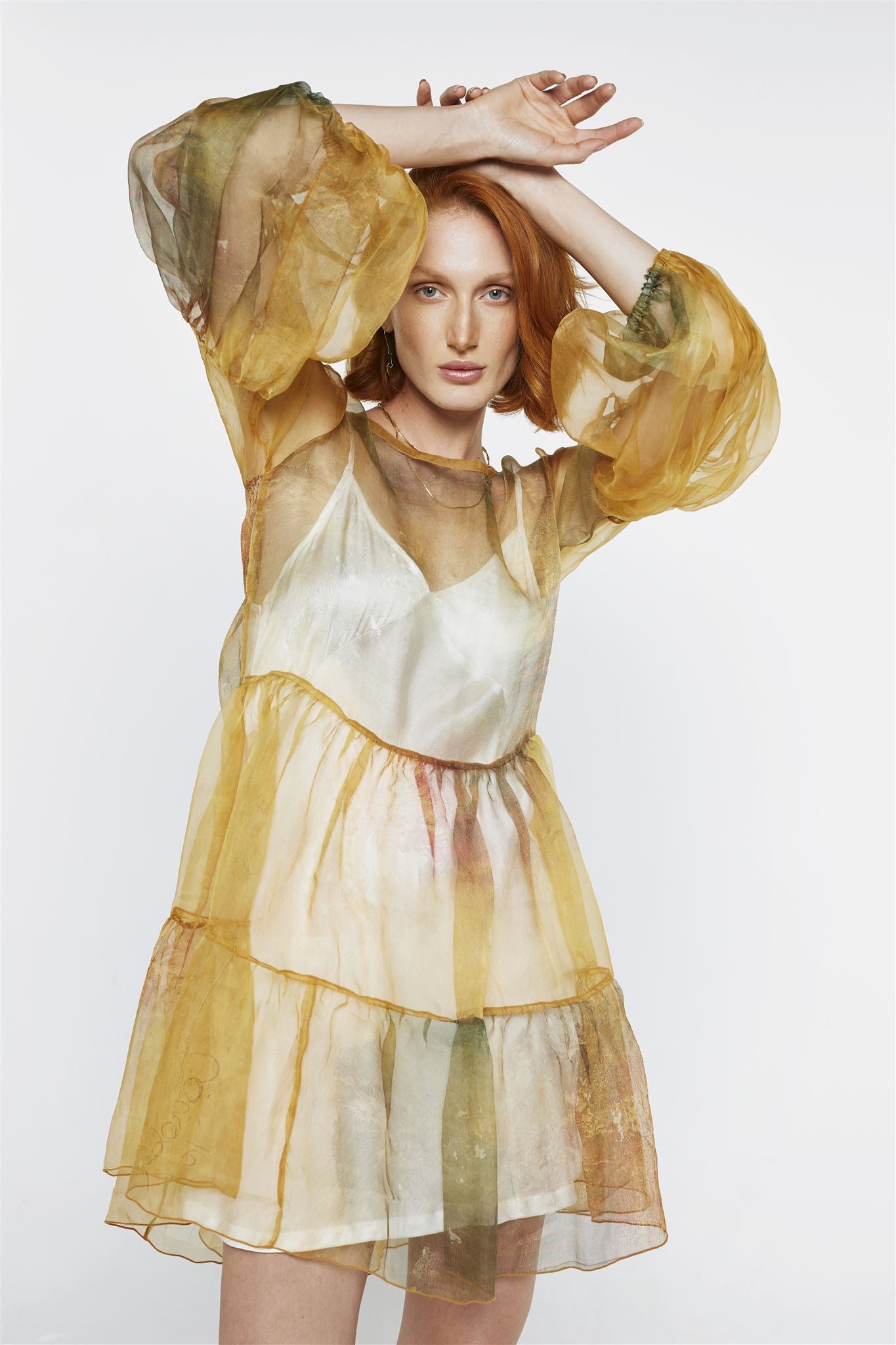 Mini Sheer Overlay Dress - Chantilly Wild Mary Gold Mini Sheer Overlay Dress - Chantilly Wild Mary Gold