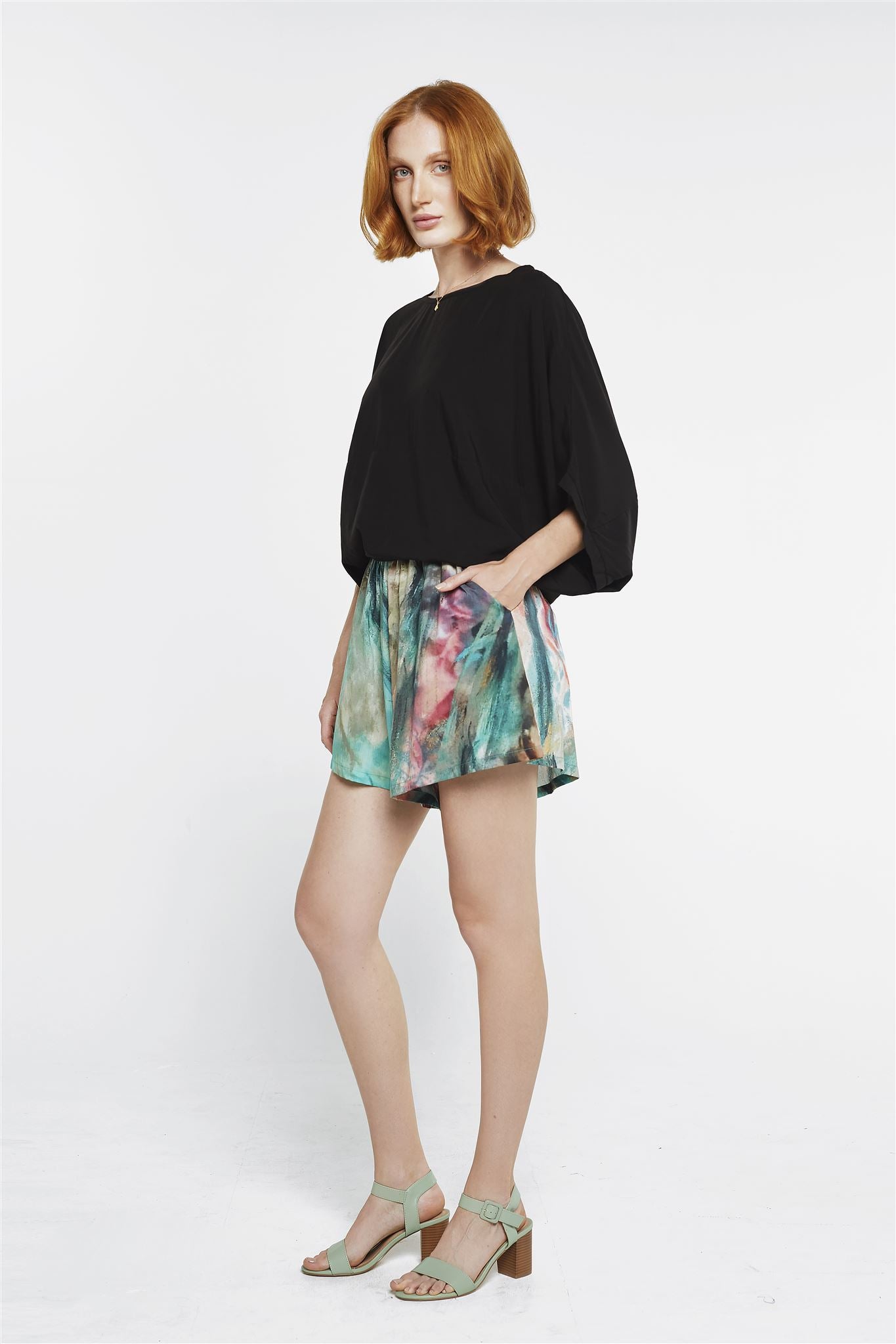 Wide Leg Shorts - Lotus Cotton TencelWide Leg Shorts - Lotus Cotton Tencel