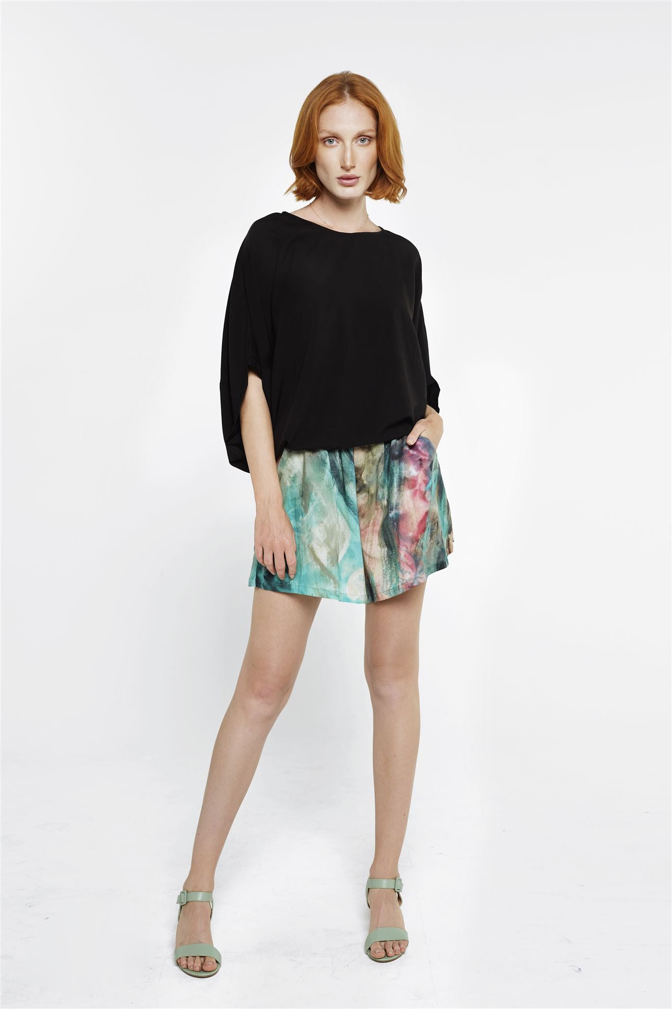 Wide Leg Shorts - Lotus Cotton TencelWide Leg Shorts - Lotus Cotton Tencel