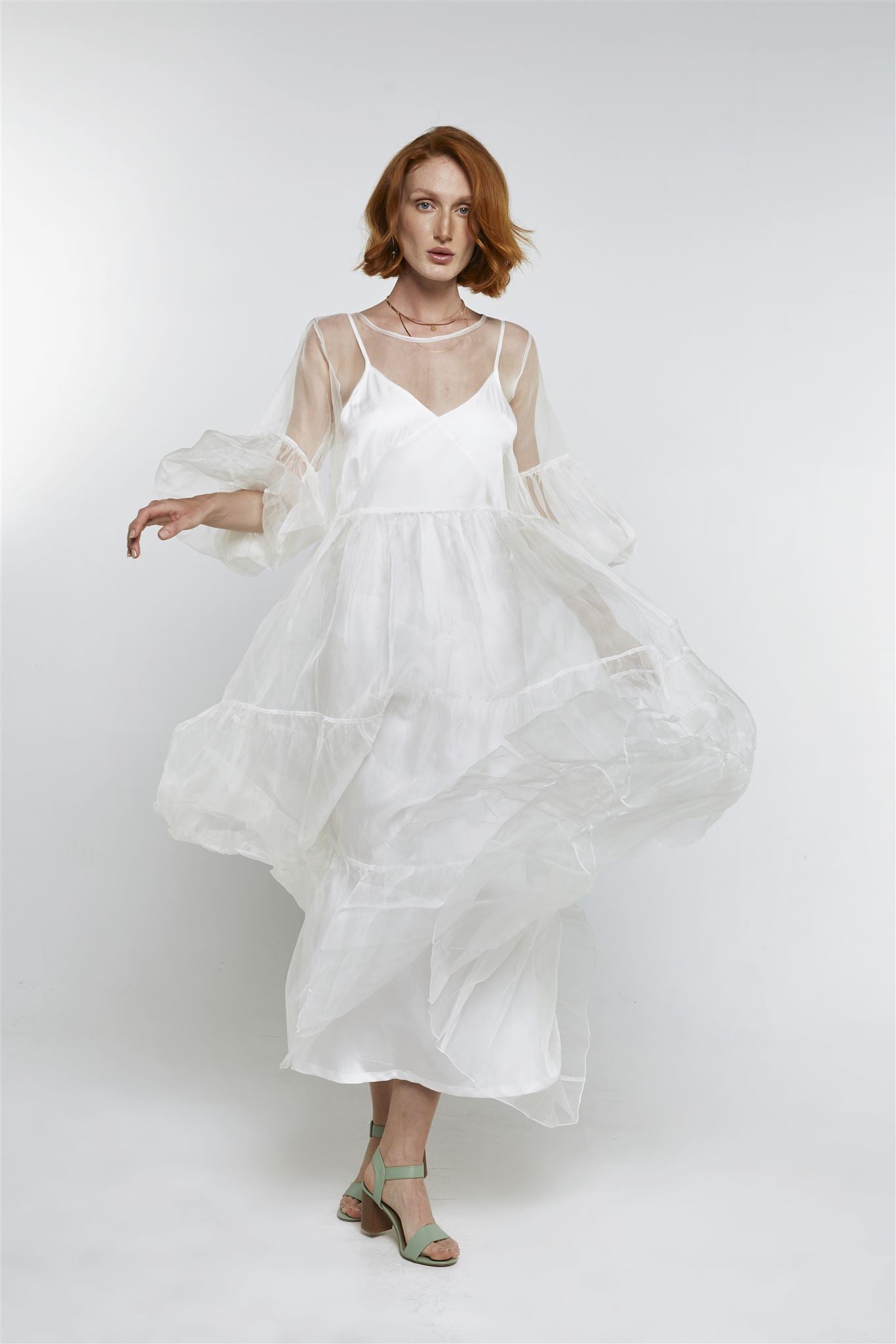 Sheer Overlay Maxi Dress White – Wild Mary Gold