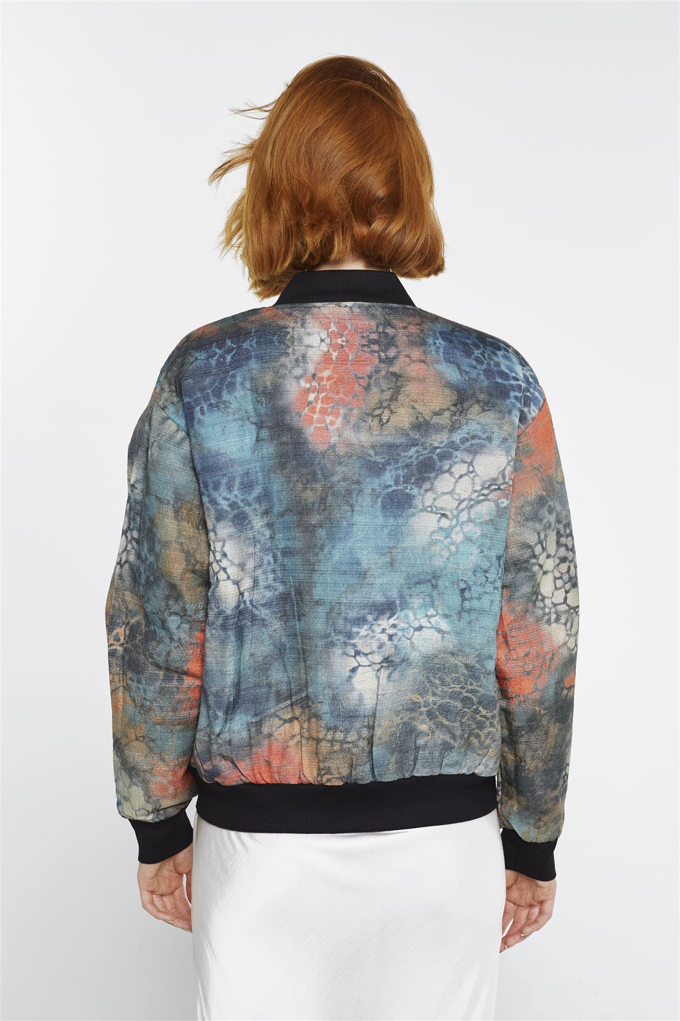 Reversible Bomber Jacket - Lotus Love Wild Silk
