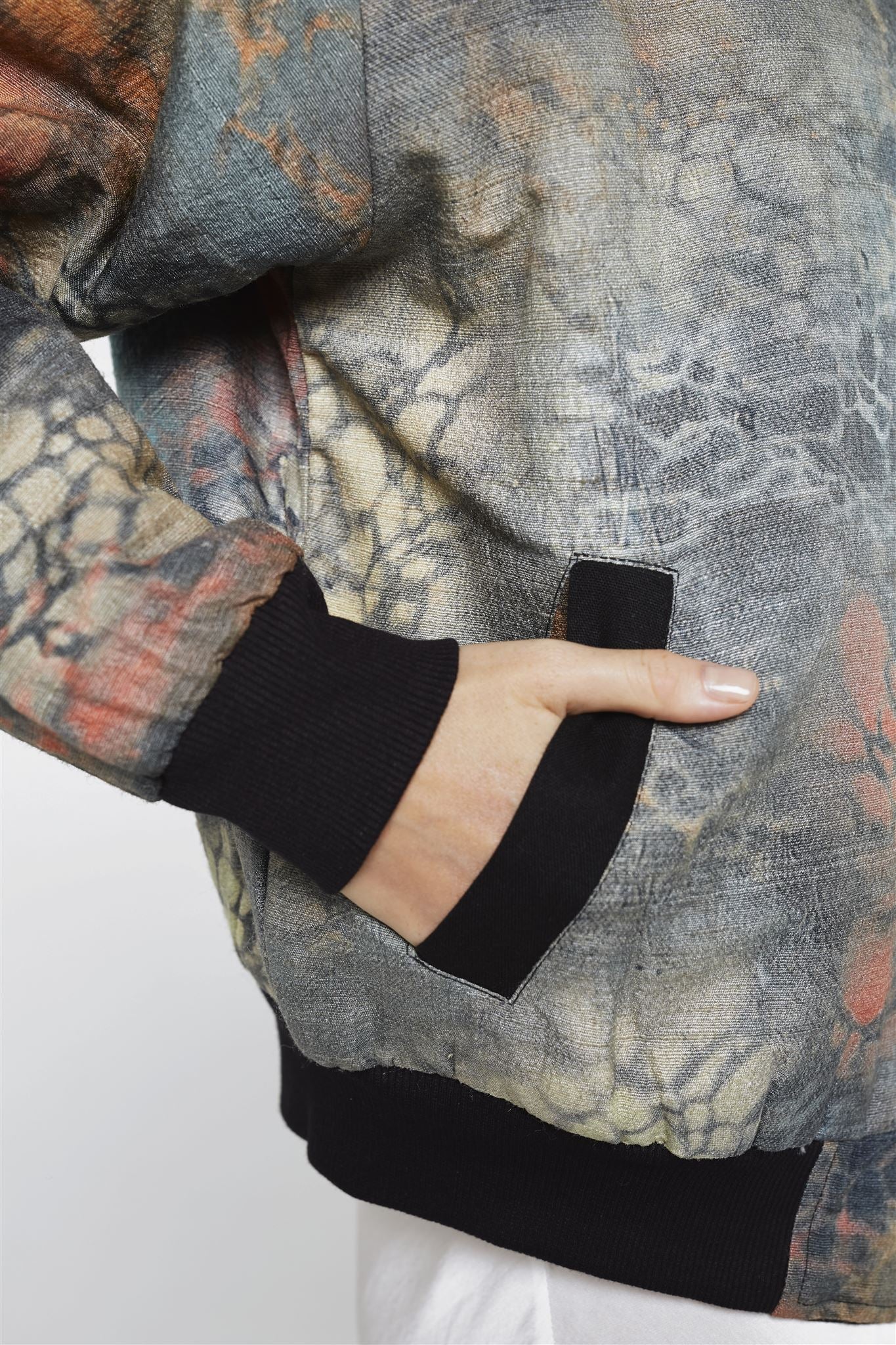 Reversible Bomber Jacket - Lotus Love Wild Silk