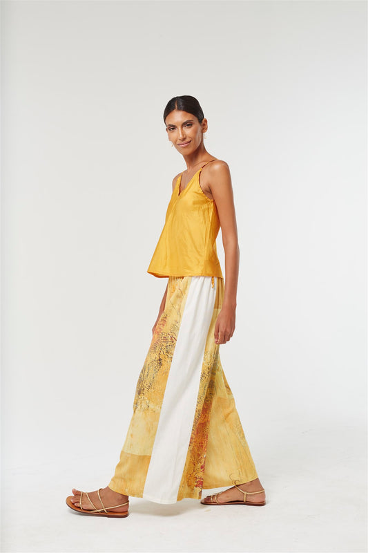 Linen Wide Leg Pants - Chantilly