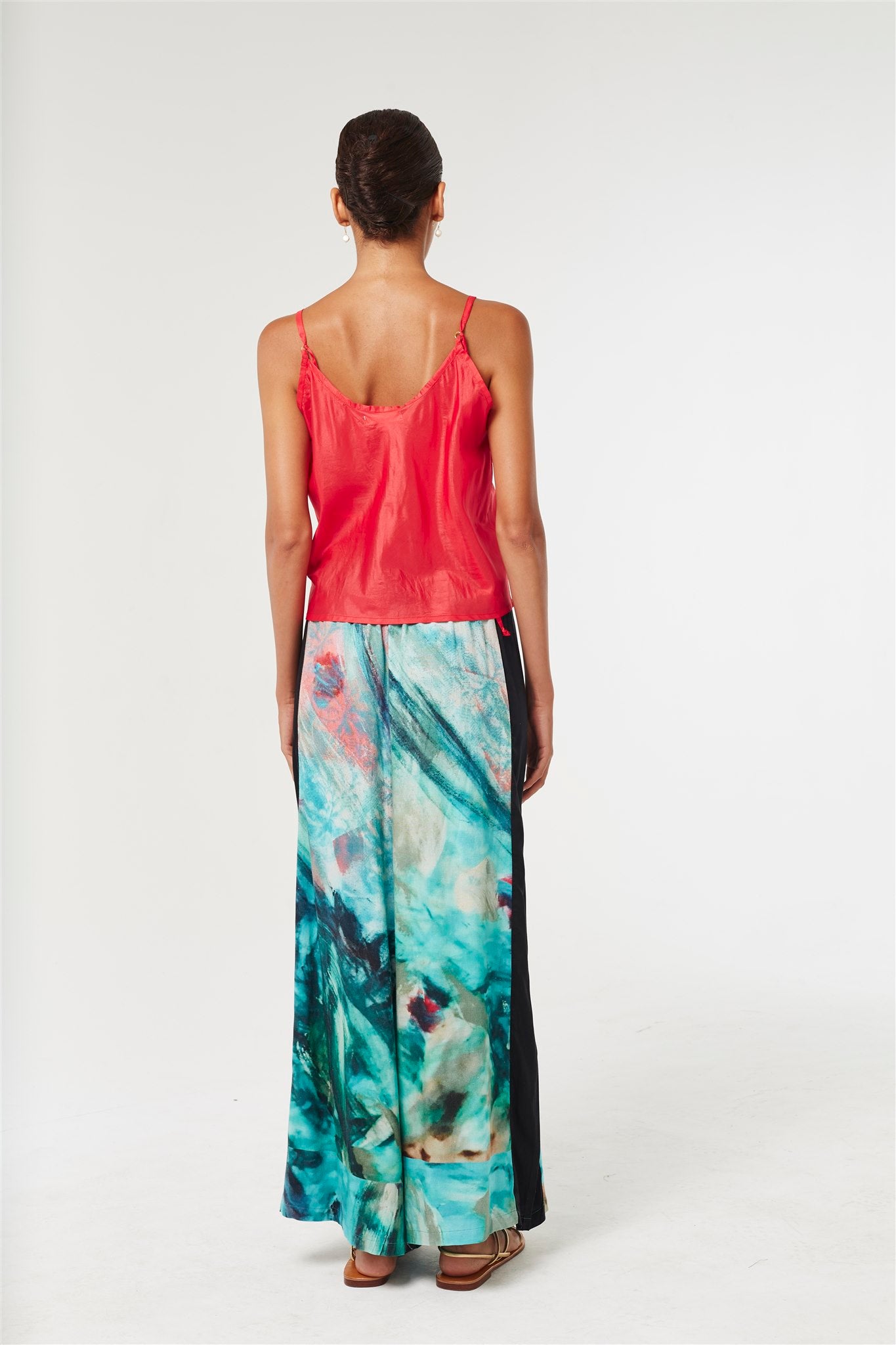 Wide Leg Pants - Lotus/black