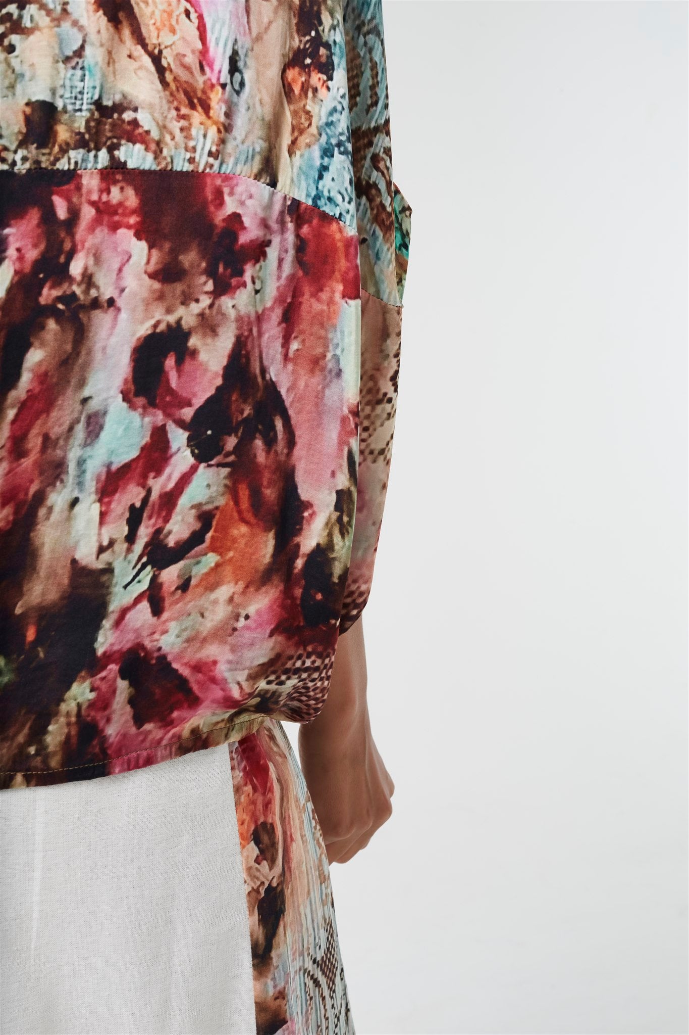 White Linen Pants with Romance print
