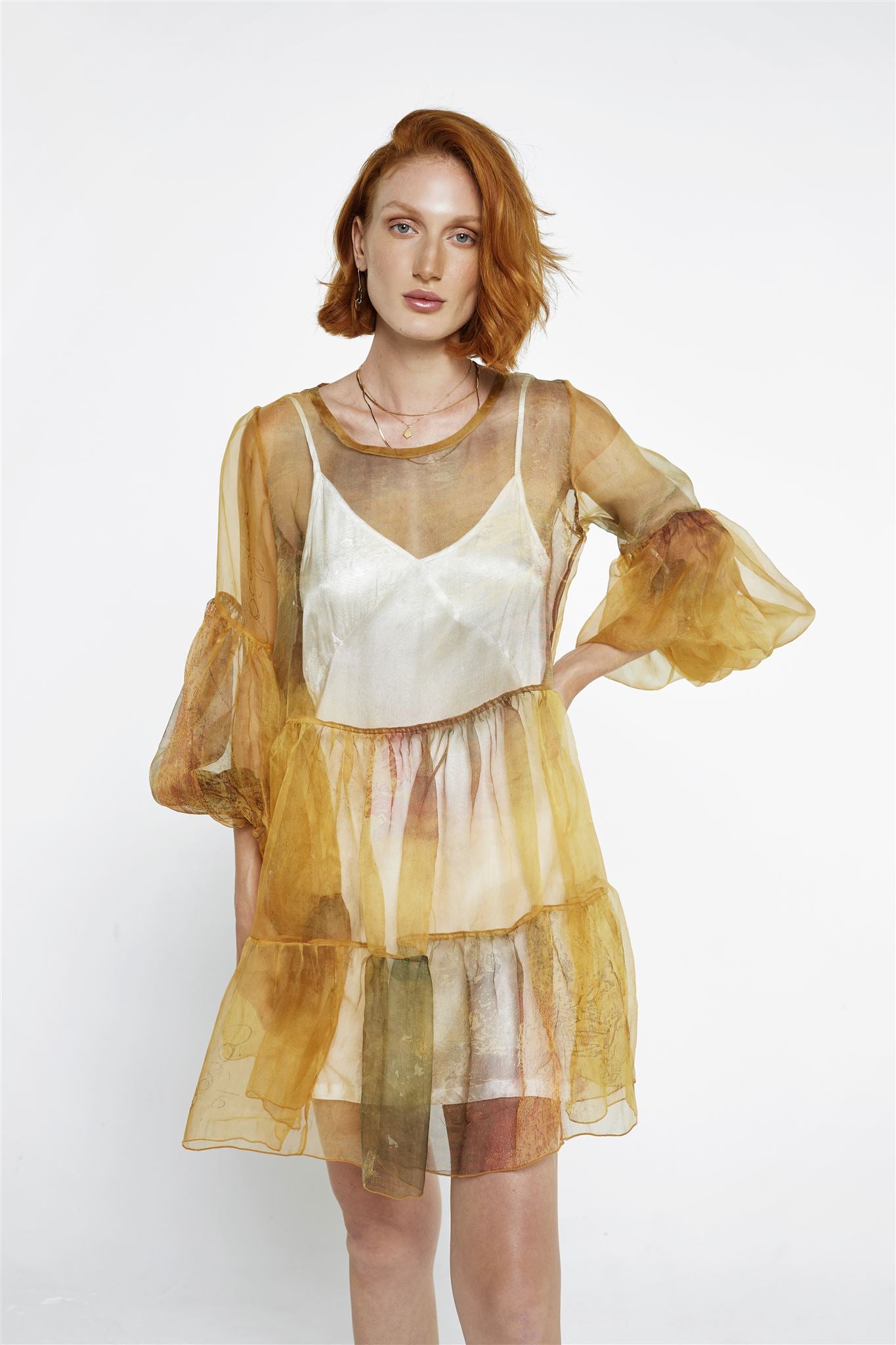 Mini Sheer Overlay Dress - Chantilly