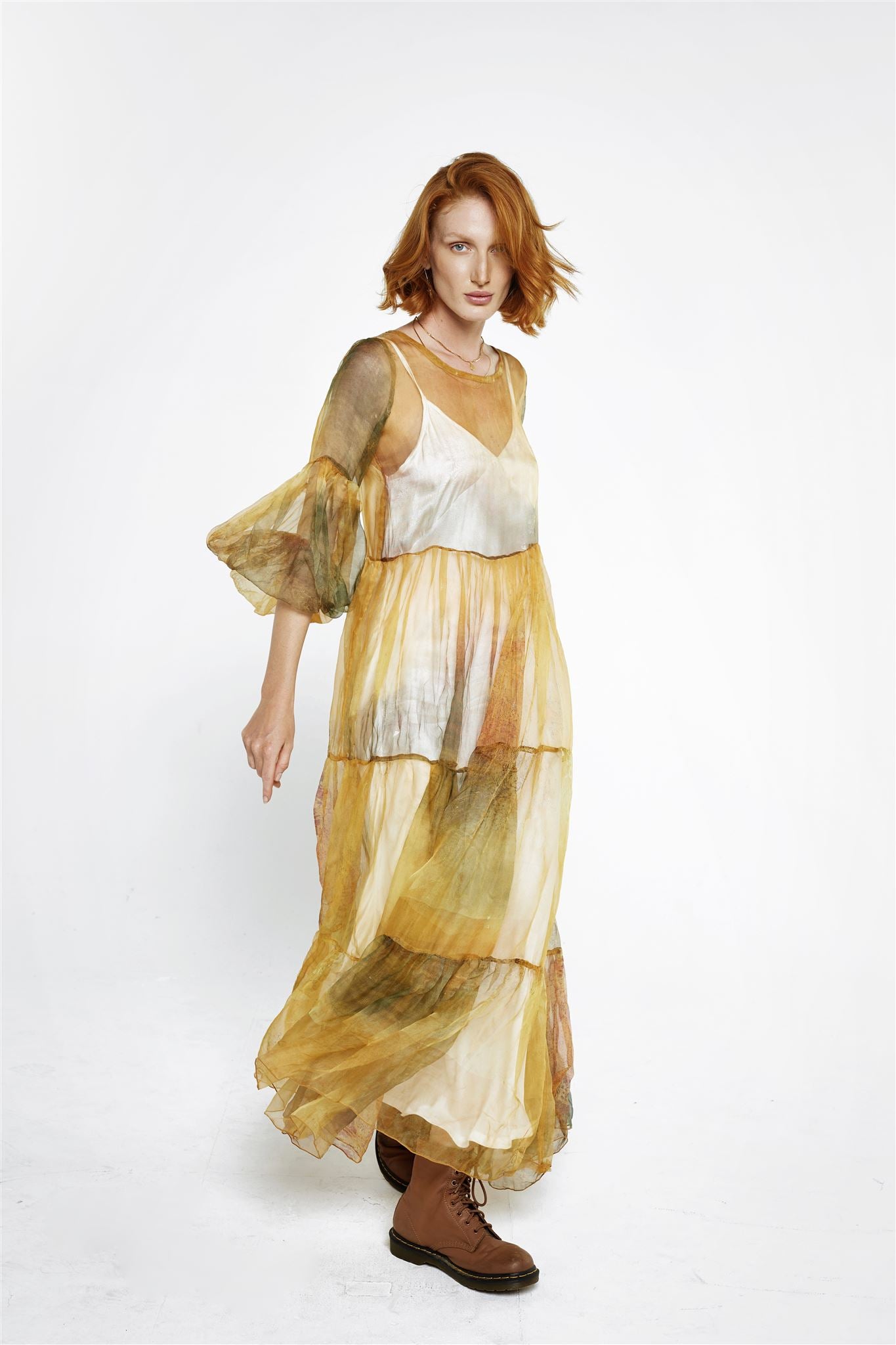 Sheer Overlay Maxi Dress - Chantilly