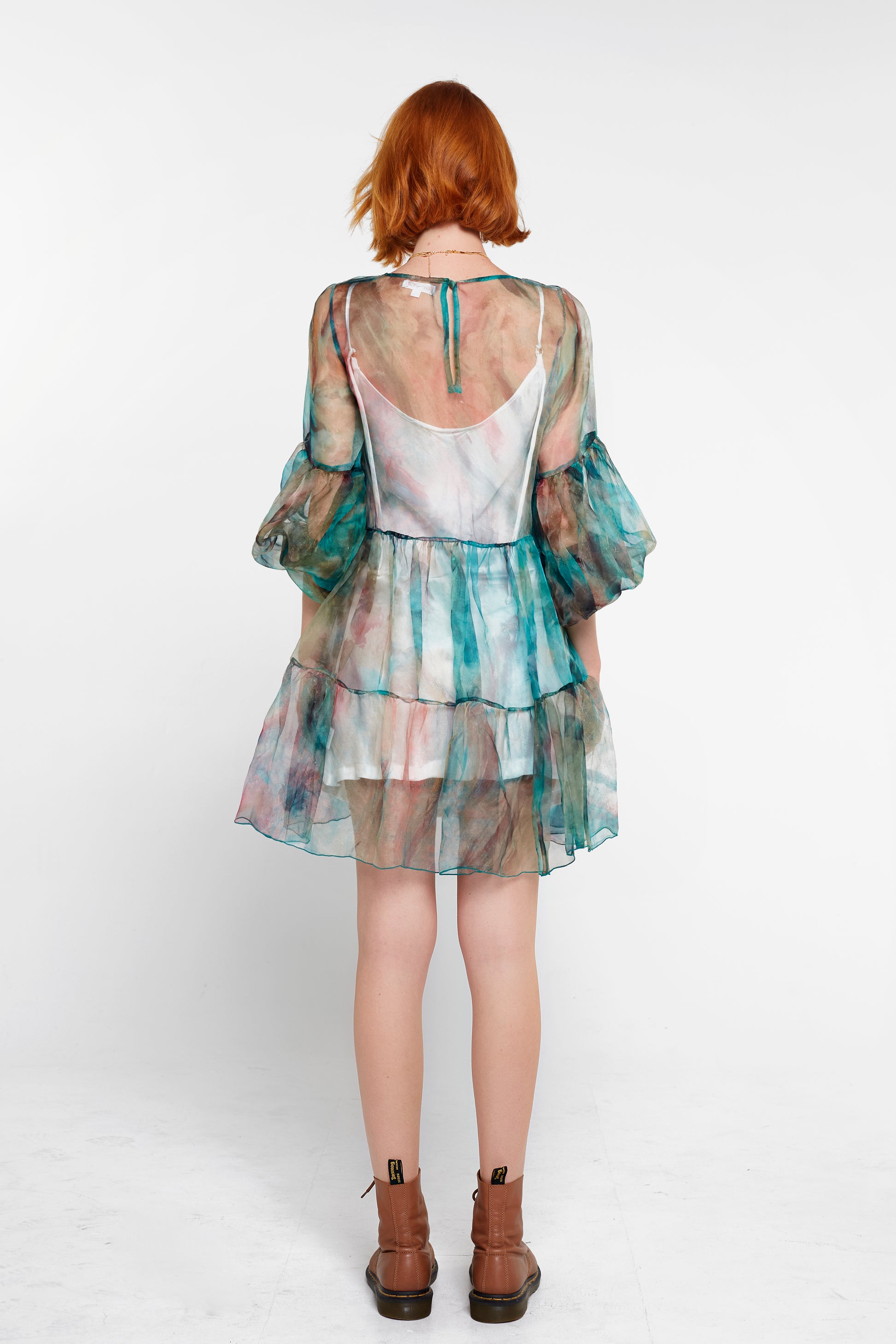 Mini Sheer Overlay Dress - Lotus