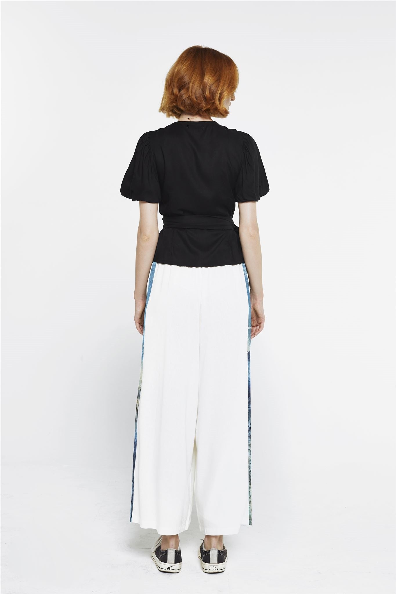 Wide Leg Pants - White/Gilded Age panel