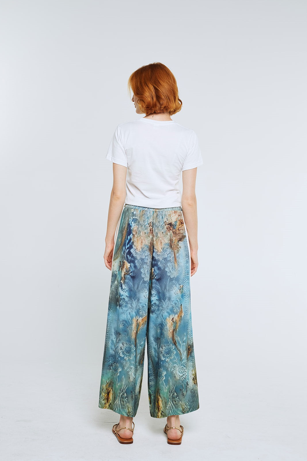 Wide Leg Pants - Gilded Age/White Panel