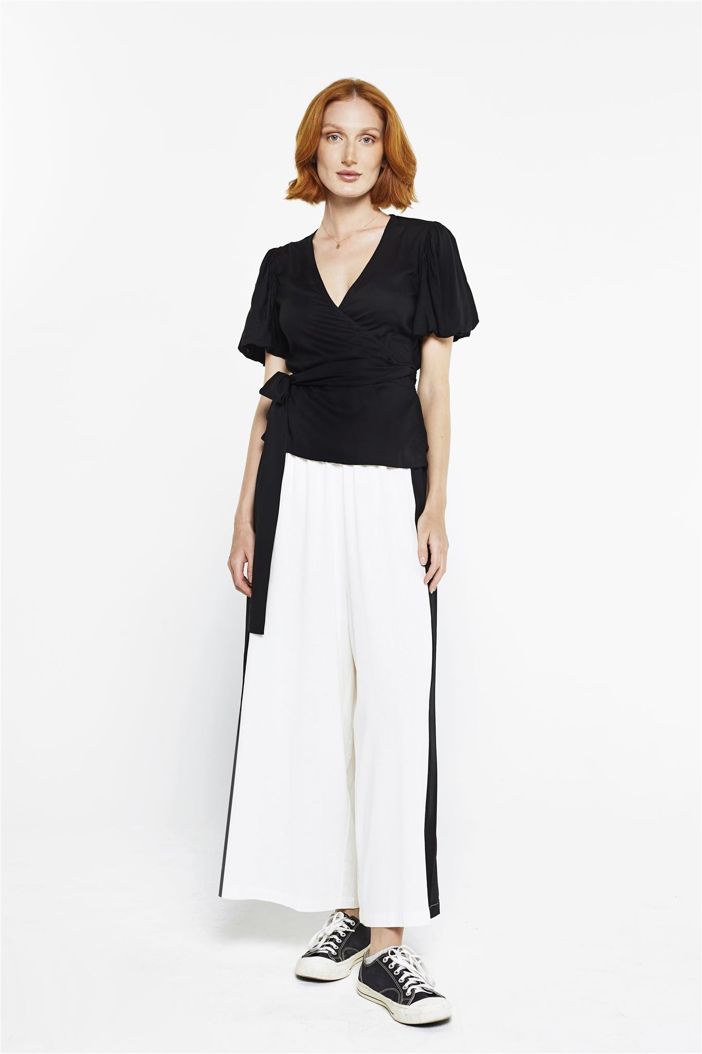 Wide Leg Pants - Classic Collection White/Black